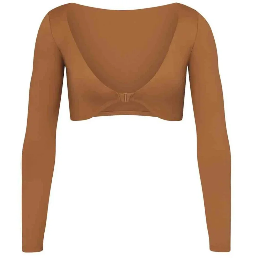 SKIMS Signature Swim Long Sleeve Shrug Almond 2X NWT